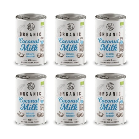 ZESTAW 6x Bio Mleczko kokosowe 17% - puszka 400 ml