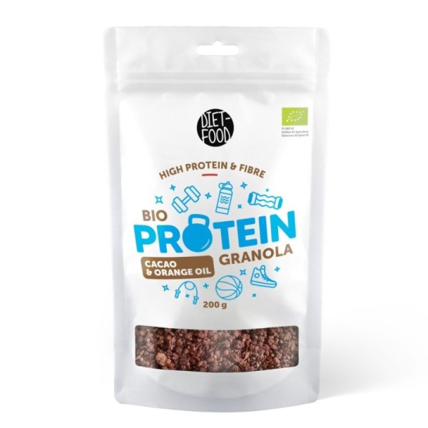 Bio Granola Proteinowa Kakao i Olejek Pomarańczowy 200 g