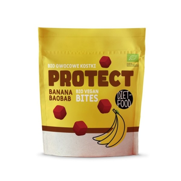 Bio Vegan Bites PROTECT owocowe kostki - banan 120 g