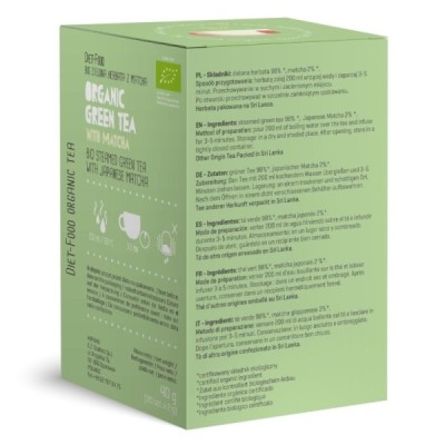 Bio Green Tea Matcha - zielona herbata z matchą 20 torebek - 40 g