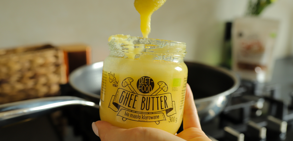 Asparagus with fried egg on ghee butter and crunchy Spicy Seeds