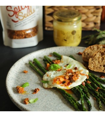 [RECIPE] Asparagus with Egg in Ghee Butter and Crunchy Spicy Seeds #3
